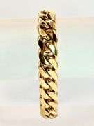 Sparkling 14 Kt Gold Plate 67.5 Gram Monogramed Initial "A" Curb Link Bracelet