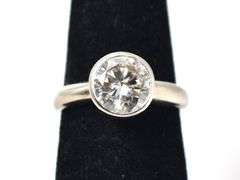 Absolutely Stunning 14K White Gold Approx. 1.76CTW  Fiery Diamond Solitaire Ring