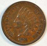 Scarce original 1873 (Closed '3') Indian Head Cent in AU/Unc