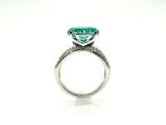 Breathtaking 14 kt White Gold Plate 5 Ct Simulated Paraiba Tourmaline Ring