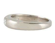 0.35ct Emerald Cut Diamond Solitaire Flush Set Band Ring in Platinum