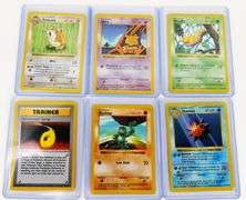 6 Pokémon 1999 Shadowless Cards