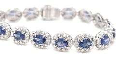 Enamoring Designer Oscar Friedman 9.76CTW Oval Faceted Tanzanite & Diamond Bracelet in 14K White Gol