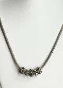 925 Sterling Silver Samuel B Braided Chain With Gemstone Charm Beads Necklace