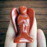 Hand-Carved Red Jasper Crystal Angel