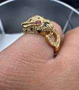 18K Yellow Gold Designer Panther Ring