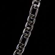 Huge 121.9 Grams .925 Sterling Silver Plated Italian Figaro Chain Link Necklace