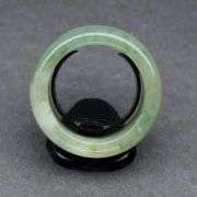 Simply gorgeous 38.36ct translucent green and white Burmese Jade ring!