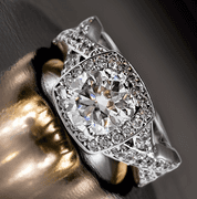 Sparkling 14 Kt White Gold Plate 4.5 Ct Lab Simulated Diamond Ring