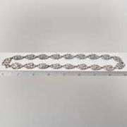 Rose and Flower Link Necklace in Sterling Silver.