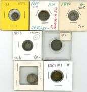 Collection of 7 Different early US Type coins 1840 to 1875
