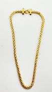 Italian 14KT Yellow Gold Gratuated 4MM to7MM Byzantine Necklace