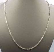 Italian 925 sterling silver rope chain necklace