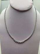 Stunning 14K White Gold Graduated Diamond Necklace- 1 CTTW
