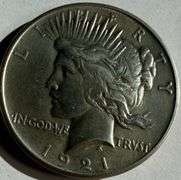 1921 Showy Near Unc Key Date Peace Dollar