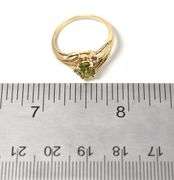 Pretty 14K Yellow Gold Peridot and Diamond Ring