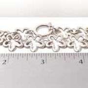 Flower Chain Link Bracelet in Sterling Silver.