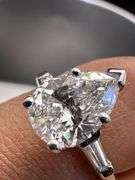 Platinum Pear Cut Diamond of 2.49ct