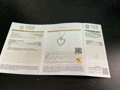 CERITIFED 14K WHITE GOLD CHAIN WITH DIAMOND PENDANT