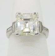3.95CTW GIA Certified Art Deco Diamond Ring