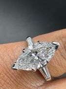 Platinum Marquise Diamond Ring of 3.32
