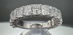 14K White Gold Antique Radiant Cut Wedding Band of Lab Diamonds of 3.70ct