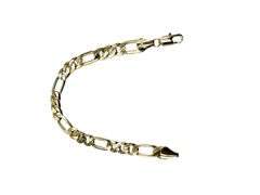 Sharp 14.5 Gram 14 Kt Yellow Gold Plate Italian Figaro Braceleto Bracelet