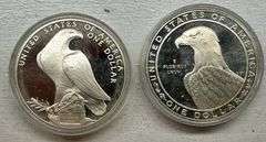 1983–1984 Olympic Commemorative Silver Dollar Proof Set 2 Coins w/ Original Box