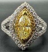 18K Two-Tone Gold Marquise Diamond Ring