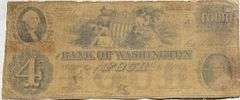 $4 Bank of Washington North Carolia Obsolete