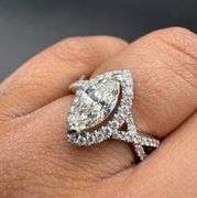 14K White Gold Marquise Cut Diamond Ring of 1.58ct