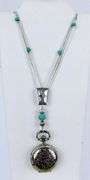 Carolyn Pollack Sterling Turquoise Necklace & Pocket Watch
