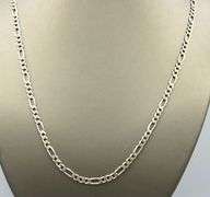 Italian Vintage 925 sterling silver Figaro chain necklace
