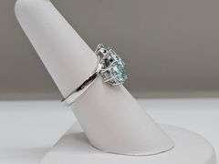Dazzling 3 Stone 4.75 Ct White Ice Blue Fire Moissanite Ring