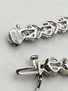925 Sterling Silver "S" Link Diamond Tennis Bracelet