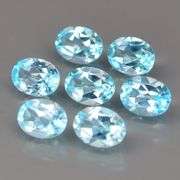 Matched! 7 piece 11.05ct bay blue Topaz set! 8x6m each!