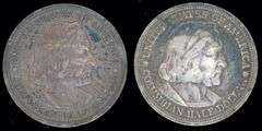 2 1893 Columbia Commemorative Silver Half Dollars