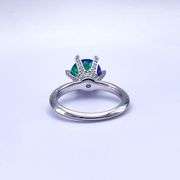 Sparkljng 14 Kt White Gold Plate 3 Ct VVs1 Deep Purple Blue Moissanite Ring