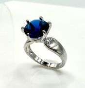 Beautiful 3.5 Ct Vs1 Deep Midnight Blue Simulated Diamond Ring