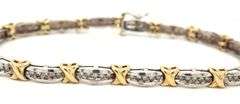 Nice 8" 10k W&Y Gold Diamond Bracelet