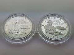 1993 Proof & UNC Silver James Madison Half Dollars