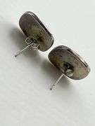 925 Sterling Silver Square Spiny Oyster  Adorned With Small silver Dots Earrings