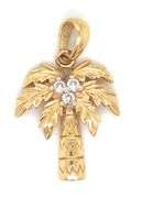 14kt Yellow gold Palm tree pendant