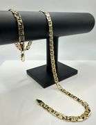 Sharp 42.8 Gram14K Yellow Gold Plate Mariners Chain Link Necklace