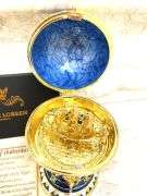 Handcrafted Sapphire & Gold Egg Trinket Box – Symbol of Good Luck and Prosperity
