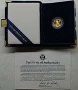 1992 $5 1/10 oz American Gold Eagle – With Original Box & COA