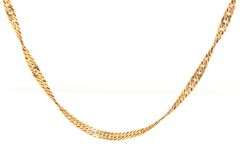 Useful 14K yellow gold Singapore Link Necklace