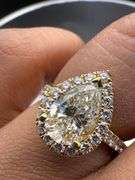 18K Yellow Gold Pear Cut Diamond Ring of 2.89ct