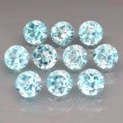 Full set! 10 piece set of Swiss blue Topaz weighing 10.36 carats!