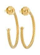 David Yurman Medium Cablespira Hoop Earrings in 18K